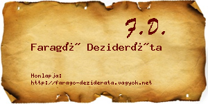 Faragó Dezideráta névjegykártya