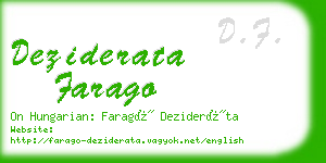 deziderata farago business card